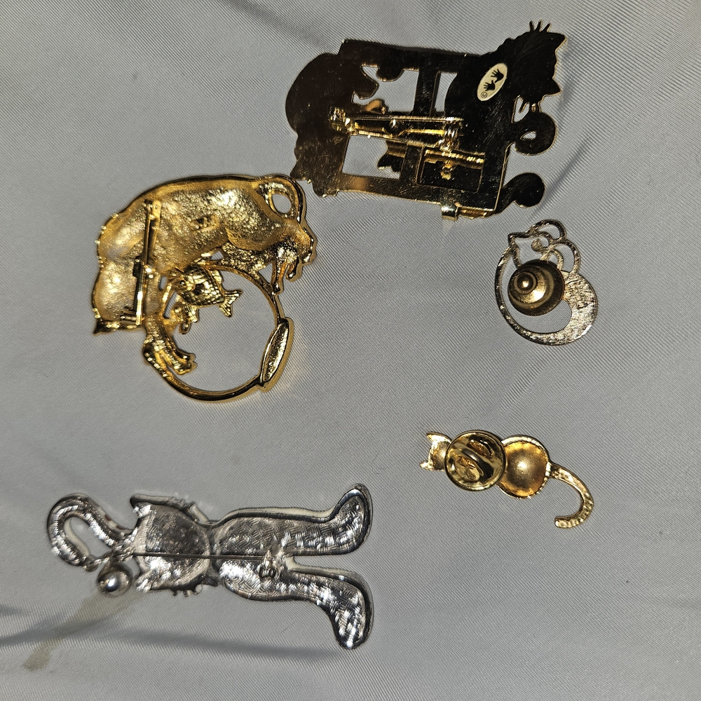 Gold and Silver Animal Brooch Set